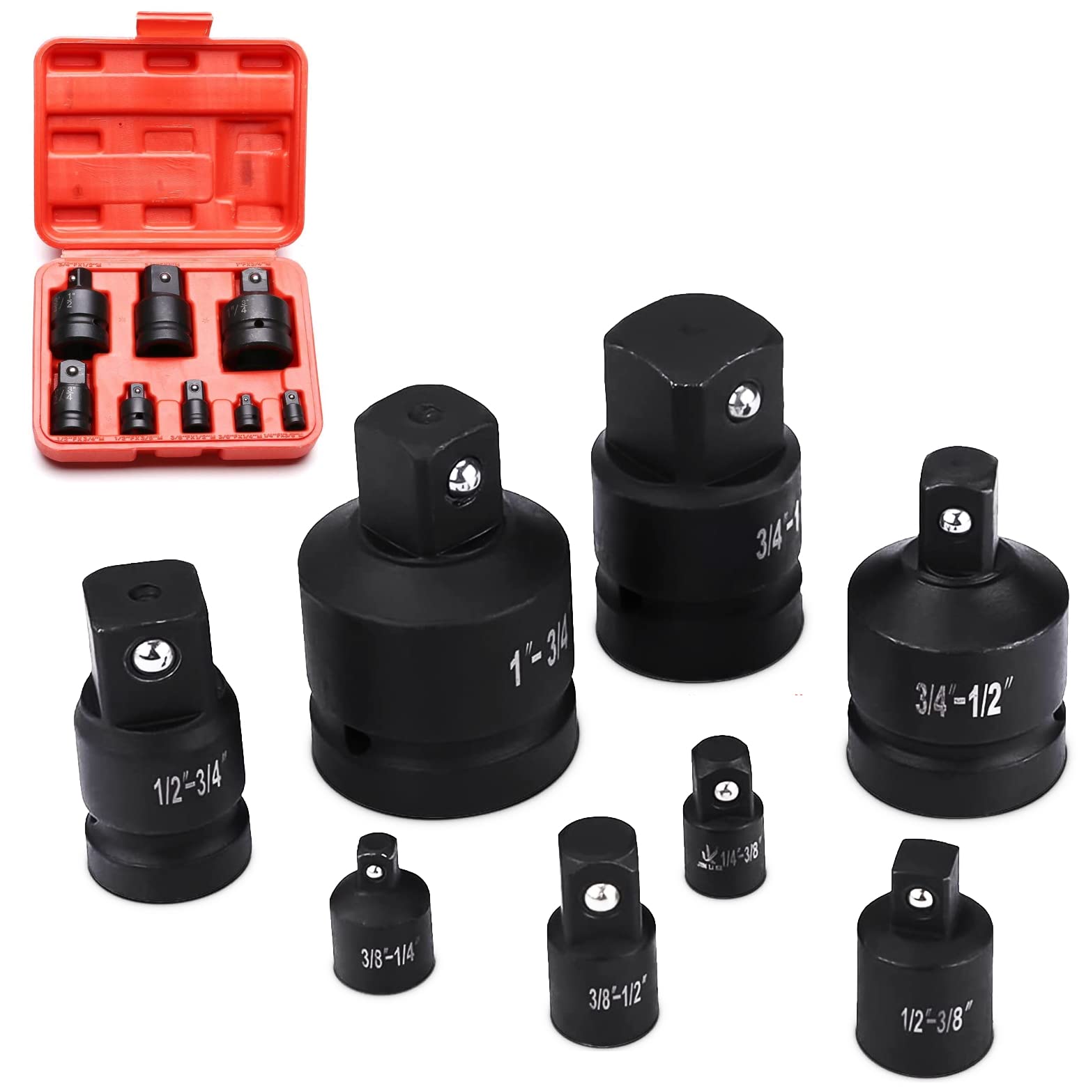 TOPWAY 8PCs Impact Socket Adpator Set Black Colour