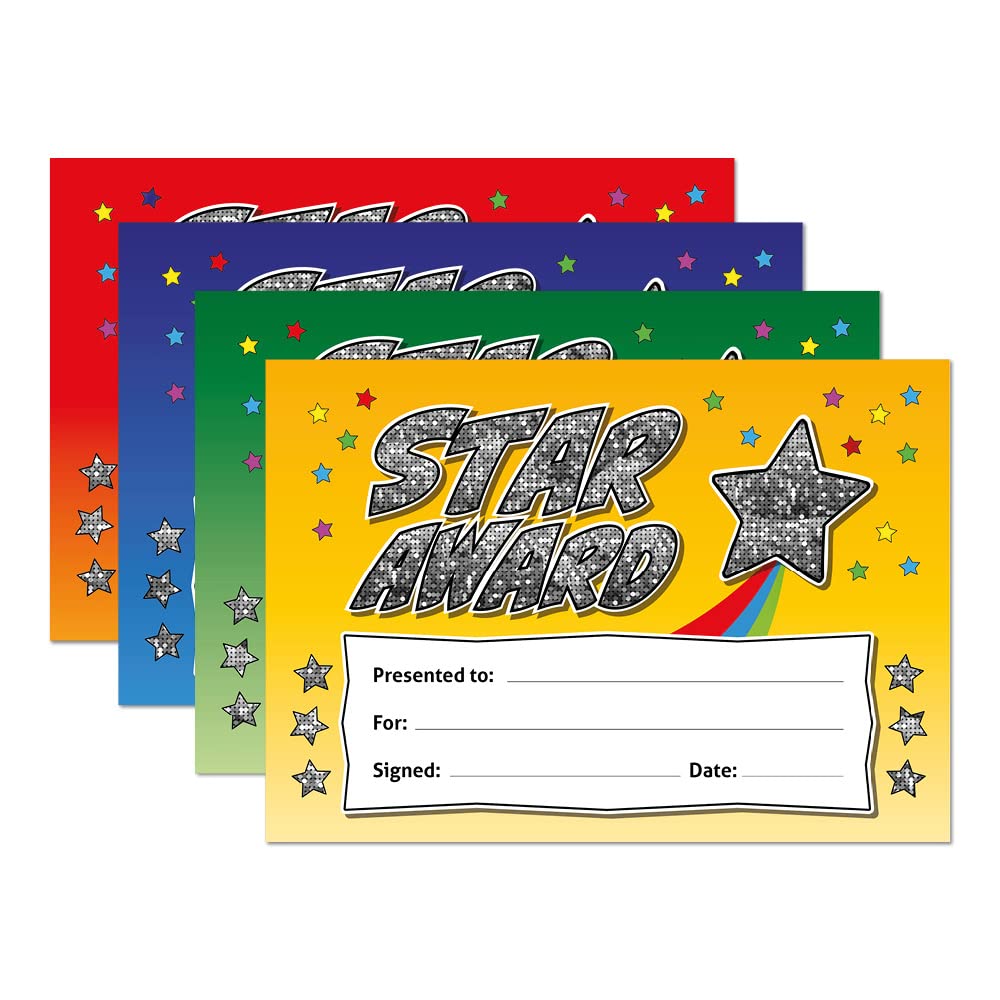 Star Award (Mixed Colours) Sparkly Holographic Certificate from SuperStickers