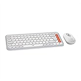 Logitech POP ICON Combo, Bluetooth Keyboard and Mouse Combo, Comfortable Typing, programmable Keys and Buttons, Quiet clicks, Easy-Switch up to 3 Devices - Off-White
