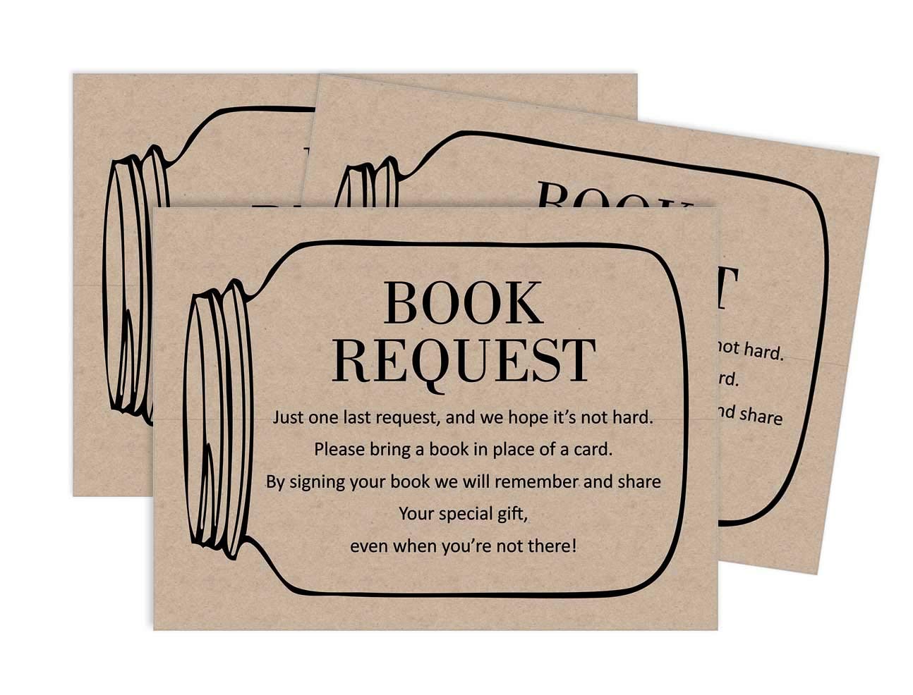 Inkdotpot 30 Kraft Books For Baby Shower Request Cards Bring A Book Instead Of A Card Gender Neutral Mason Jar Baby Shower Invitations Inserts Games