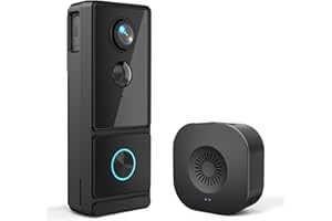 BYRANKE Video Doorbell Camera Wireless No Subscription, Door Bell Cameras Wireless with Chime, 2.4GHz,1080P Door Camera, 2-Way Audio, PIR Motion Detection, Voice Changer, Real Time Alert, Works with Alexa