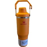 Stanley IceFlow 2.0 Fast Flow Tumbler (chug cap) with Handle 30 oz | Twist On Angled Spout Lid | Leakproof Water Bottle | Insulated Stainless Steel | BPA-Free | Goldenrod Coral