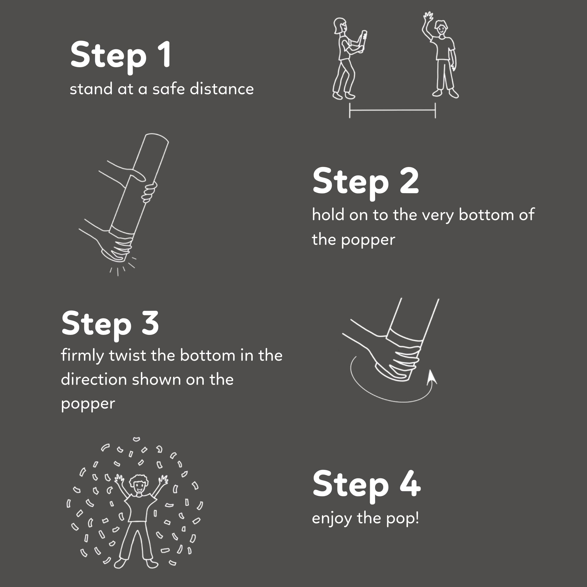 White Biodegradable Confetti Poppers Confetti Cannon | 6 Pack | Party Poppers Decoration for Wedding Exit, Graduation, Birthday | Wedding Party Favors | Launches 25 ft | 12 inch | TUR Party Supplies