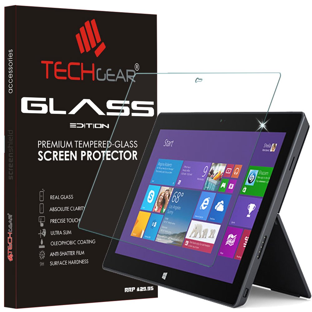 TECHGEAR GLASS Edition screen protector for Microsoft Surface 2, Pro 2 (10.6" Screen) - Genuine Tempered Glass Screen Protector Guard Cover Compatible with Microsoft Surface 2 & Pro 2 10.6"