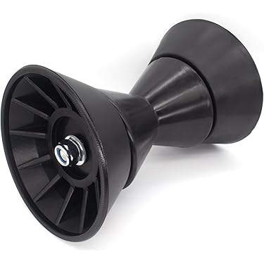 3" Marine Trailer Bow Roller With 1/2" Shaft - Heavy Duty Rubber Keel Roller For Boat Launching & Guiding
