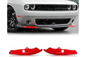 SOSEGA Front Bumper Lip Splitter Protector Cover Replacement Part for 2015-2023 Dodge Challenger Scat Pack R/T GT SRT Not for Plus,Widebody (2pcs/Set) (Red)