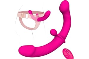 [New] Vibrating Double-Dong Dildos Sex Toys - Tokhub Vibrating Strap-On Dildo Silicone with 10 Vibrations, Adjustable Harness