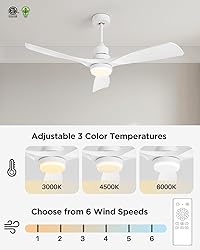 Forrovenco 52 Inch Ceiling Fans with Lights