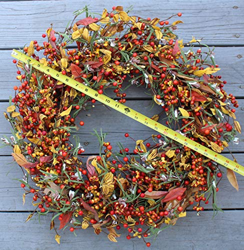 The Wreath Depot Appalachia Berry Silk Fall Door Wreath, 22 inch, Beautiful White Gift Box Included - Thumbnail 7