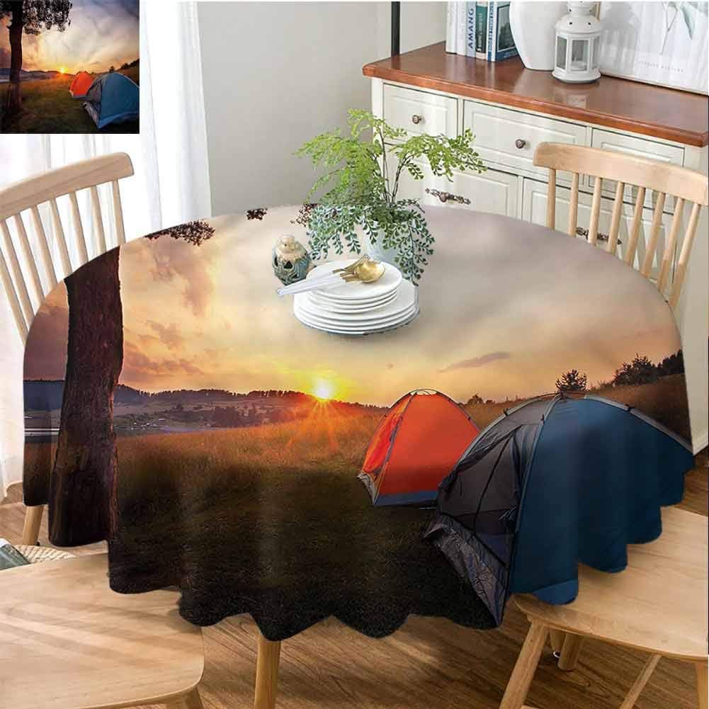 ScottDecor Patio Round Tablecloth Camper,Recreational National Park