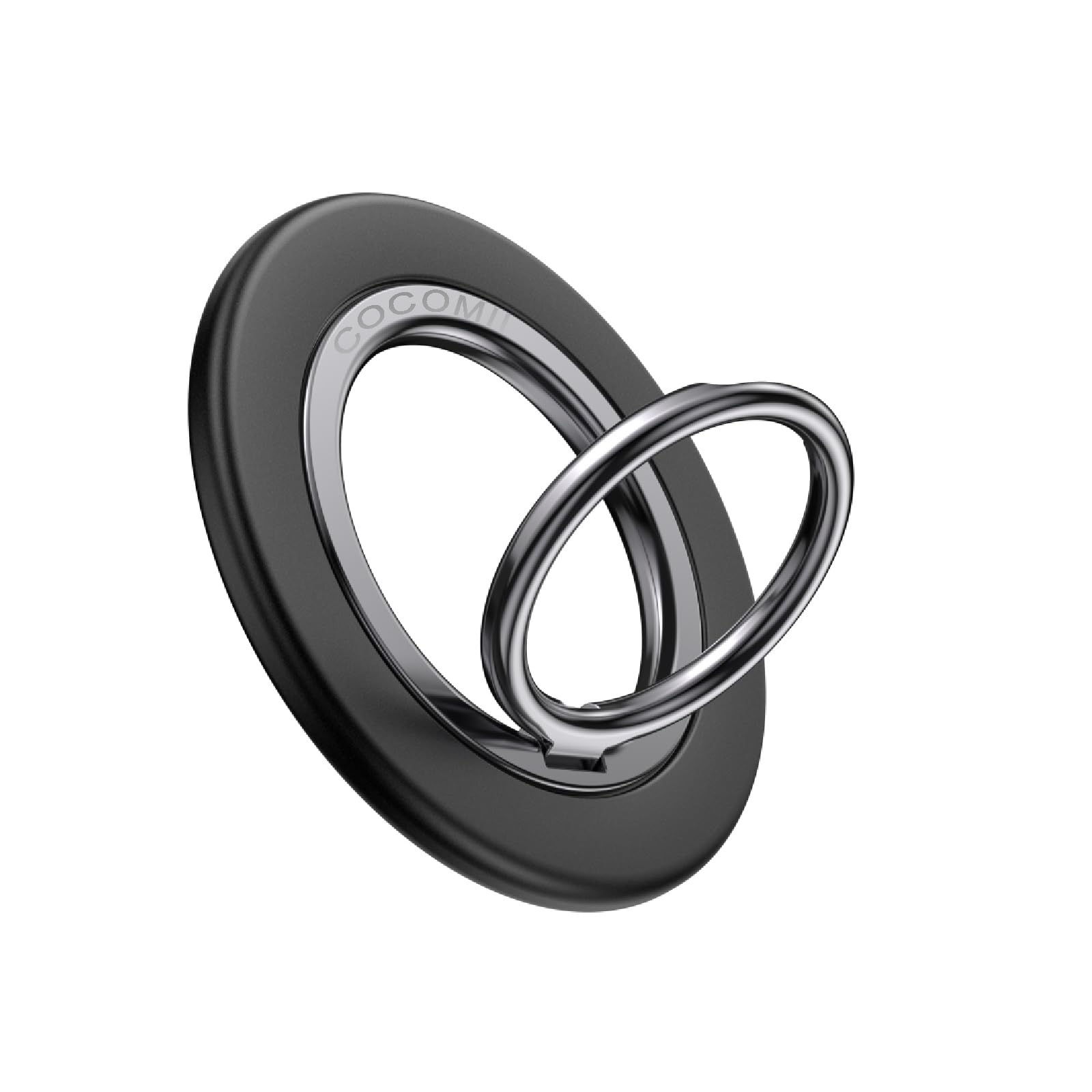 Photo 1 of COCOMII - 360° Rotation Magnetic Phone Ring Holder Compatible with MagSafe, Strong Magnet Finger Grip Kickstand, Compatible with iPhone 16 Pro Max 15 14 13 12, Plus, Mini, MagSafe Car Mount, Black