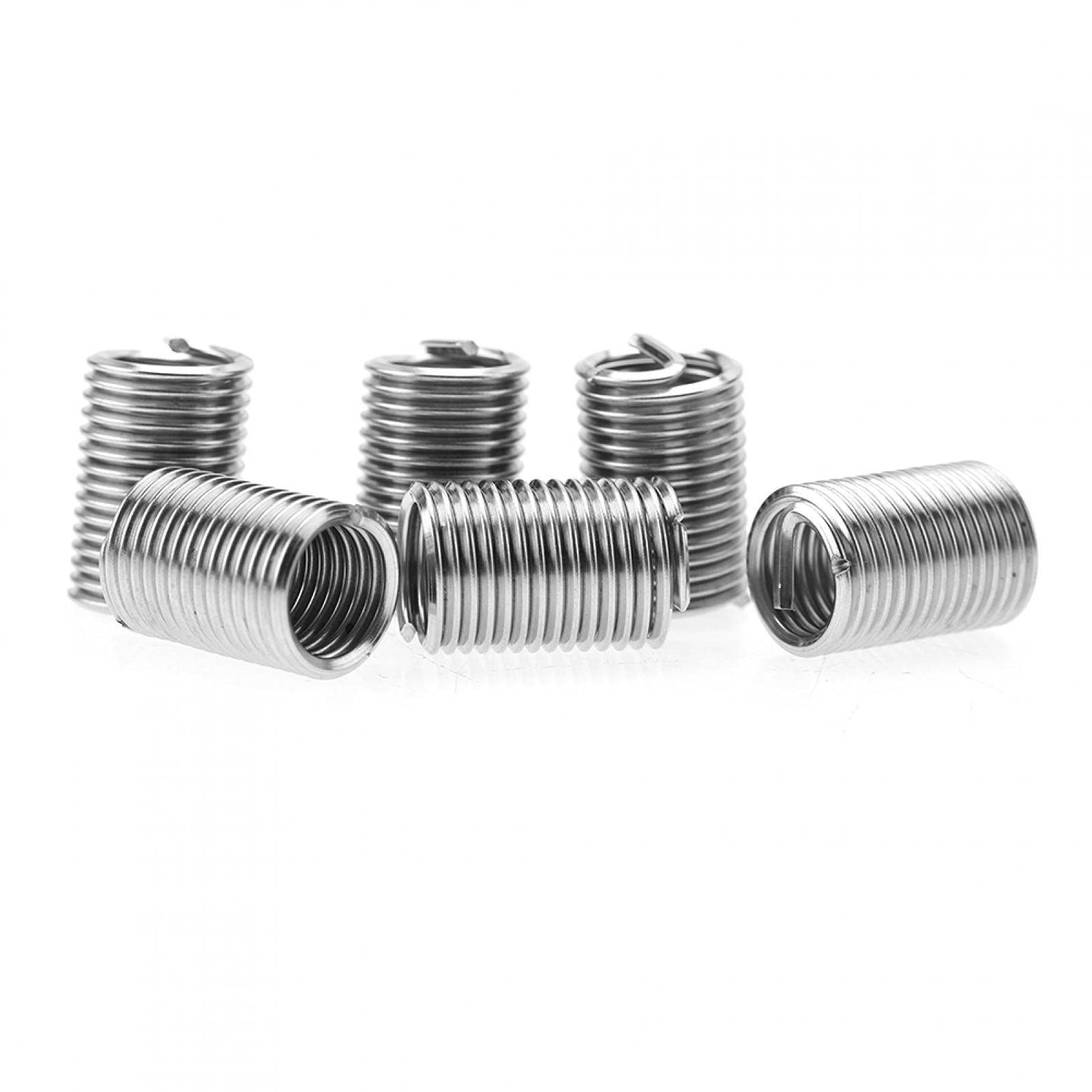 Akozon Threaded Inserts 50pcs M10 Stainless Steel SS304 Coiled Wire Helical Screw Thread Inserts(M10*1.5 * 2D)