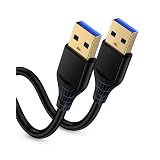 USB to USB Cable 6ft, Male to Male USB A to USB A Cord for WD Hard Drives, PC, Mac, Laptop, PS4, Xbox - USB 2.0 Type A Impresora Long Usba to Usba Cord, High-Speed Data Transfer Cable, 6 Foot