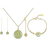 GACEMIU Jade Necklace 925 Sterling Silver 14K Gold Plated Pendant Necklaces for Women Natural Green Hetian Jade Necklace Jewelry Gift for Women