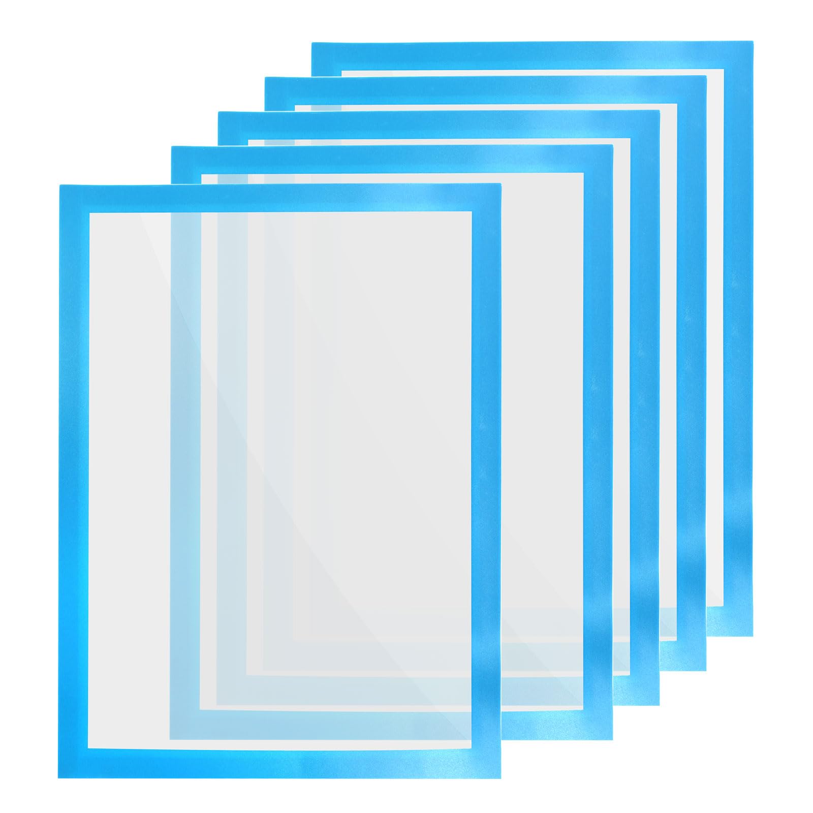 YOKIVE 5 Pcs Magnetic Picture Frame, A4 Magnets Holds Photo | Great PVC for Refrigerator Dishwasher, 8.5 x 11, Blue