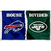 Bills and Jets House Divided Flag Rivalry Banner