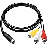 Mcbazel AV Cable for Genesis 2 3, 1.8M/6FT RCA Composite Cable, Audio Video Connection Cord Compatible with Sega Genesis 2/3-9 Pin Plug