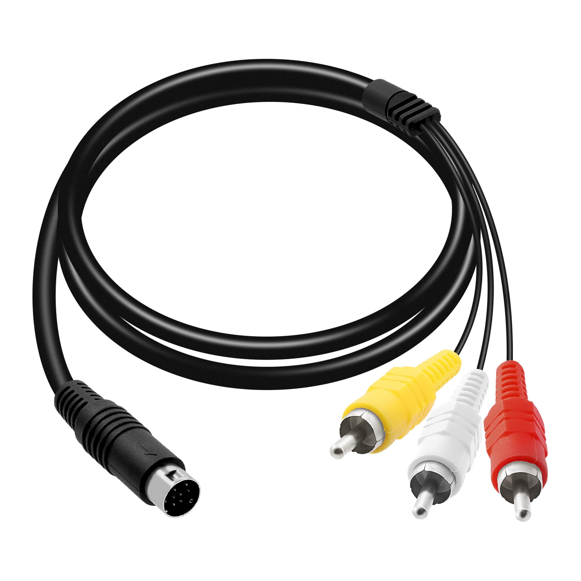 Mcbazel AV Cable for Genesis 2 3, 1.8M/6FT RCA Composite Cable, Audio Video Connection Cord Compatible with Sega Genesis 2/3-9 Pin Plug