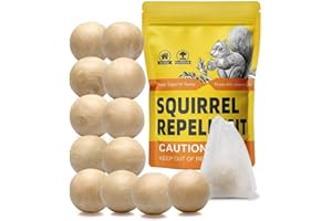 KQCWKH Squirel Balls 12Pack, Squirrel Repellent Outdoor, Chipmunk Repellent, Mint Repel Squirrel and Chipmunk from Garden, Attic, Yard and Bird Feeders, Safe for Kids, Pets and Plants- 12P