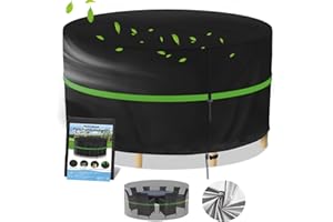 Wanocean Round Patio Furniture Covers, 100% Waterproof Anti-Fading Outdoor Table Chair Set Covers, Round Patio Table Cover Windproof For Outdoor Furniture Set (90"DIA x 35"H)