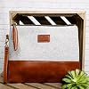 Wristlet-Wallet-Clutch-Bag-Greta-Large-Phone-Purse-Handbag-Gray-White-Herringbone-Funky-Monkey-Fashion