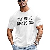 Men's Funny Graphic Shirts Crewneck Short Sleeve Letter Printed Casual Summer Couple T-Shirts