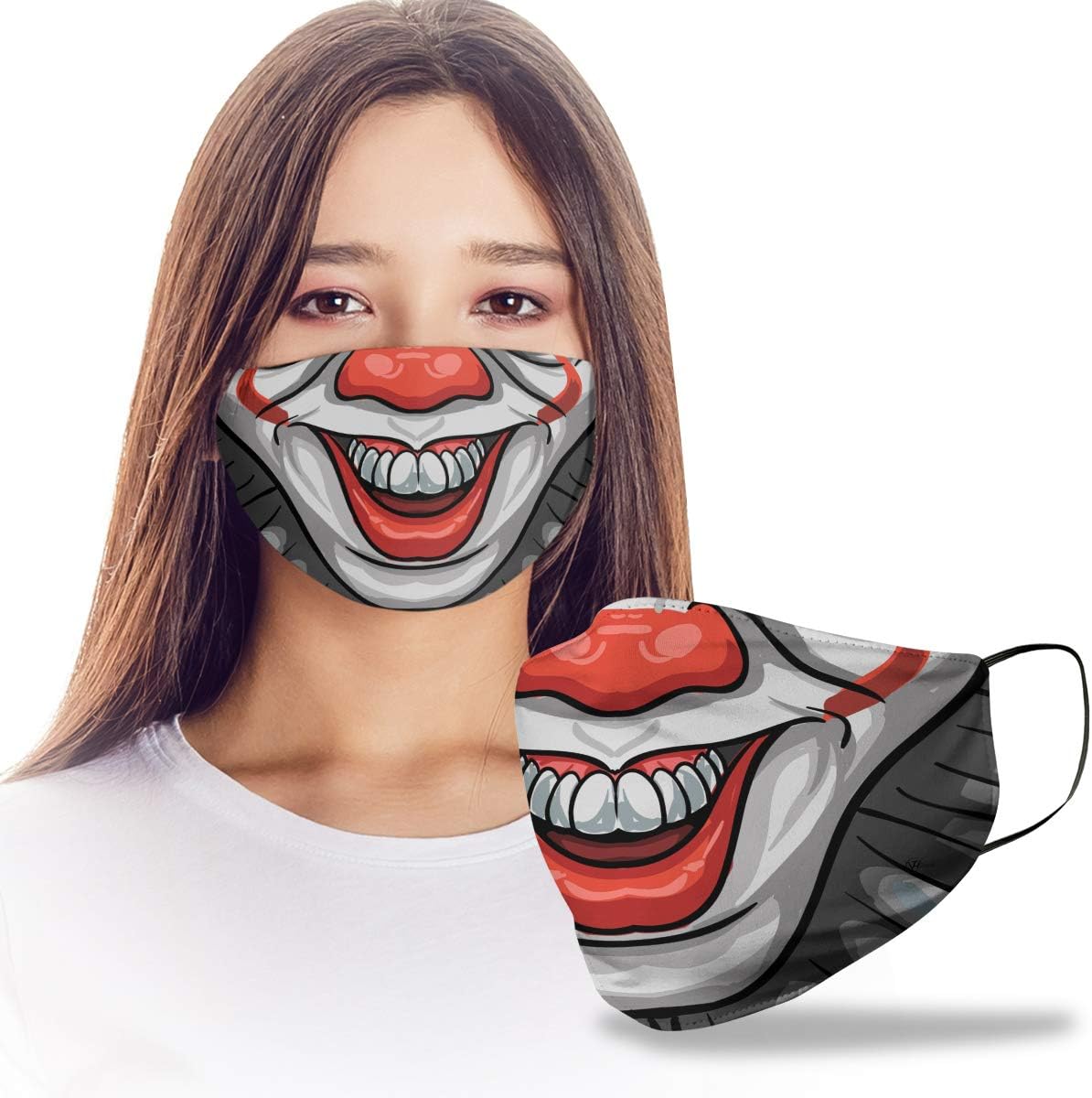 Amazon Com Vth Global Clown Funny Halloween Art Reusable Washable Face Mask Women Men For Dust Protection Sports Outdoors