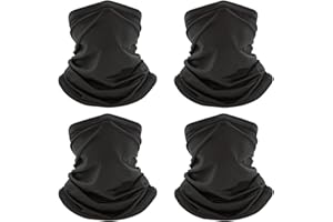 Coolzu 4 Pack Neck Gaiter Face Mask : Balaclava Face Cover Bandana & Gator Mask Headband Scarf Masks for Men Women
