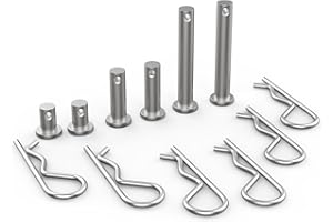 AIFEIER ET 12Pcs M8 Clevis Pin and M3 X 60 R Shape Cotter Assortment Kit, 304 Stainless Steel Single Hole Flat Head Pin Cotter for Hitch Pins Lock Systems