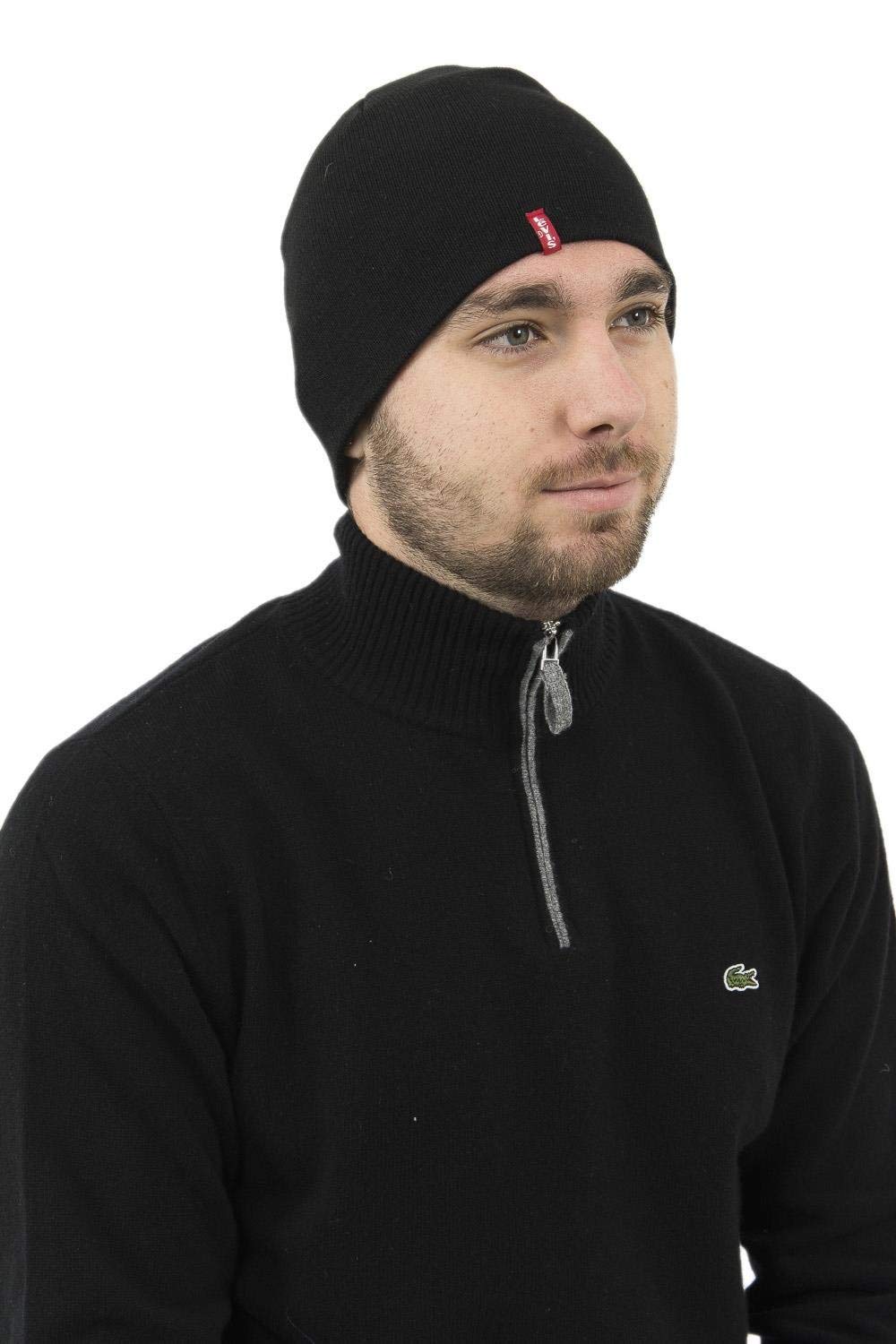 Levi's Unisex Otis Beanie Strickmütze, Schwarz (Black), Medium (Herstellergröße: S/M)