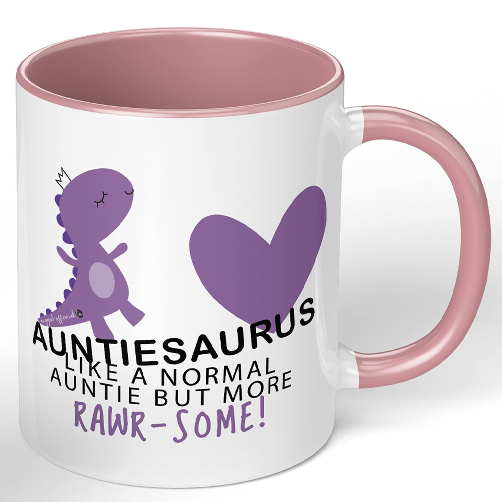 Cute Auntie Gift Mug – Funny Auntiesaurus Cup, Birthday Present for Auntie, Christmas from Niece or Nephew