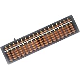 Vaupan Digit Standard Abacus Soroban Professional 17 Column (10.2 inch) Math Abacus, Math Calculating Tool with Reset Button for Adults Kids (Brown)