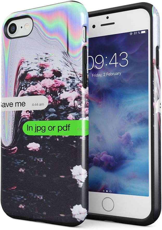 Save Me, In JPG or PDF? Compatible with iPhone 7/8 Silicone Inner & Outer Hard PC Shell 2 Piece Hybrid Armor Case Cover