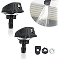 gunroil 2 Pack Car Front Windshield Washer, Waterproof Durable Vehicle Sprayer Parts, Fan-shaped Design, Universal Shock-absorbing 0.31In Automotive Wiper Nozzles Accessories (Black)