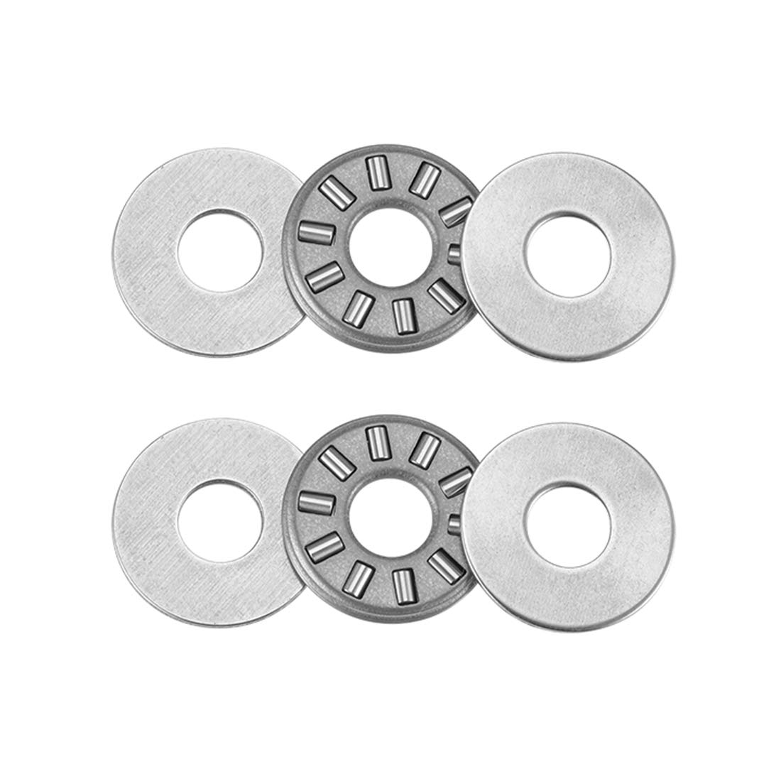 sourcing map NTA411 Thrust Needle Roller Bearings with Washers 1/4" Bore 11/16" OD 5/64" Width 2pcs