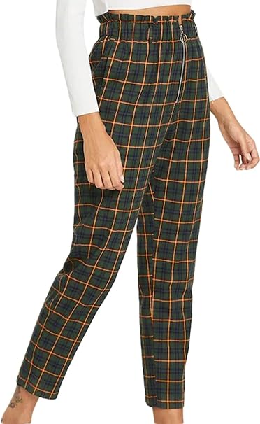 tartan skinny trousers womens