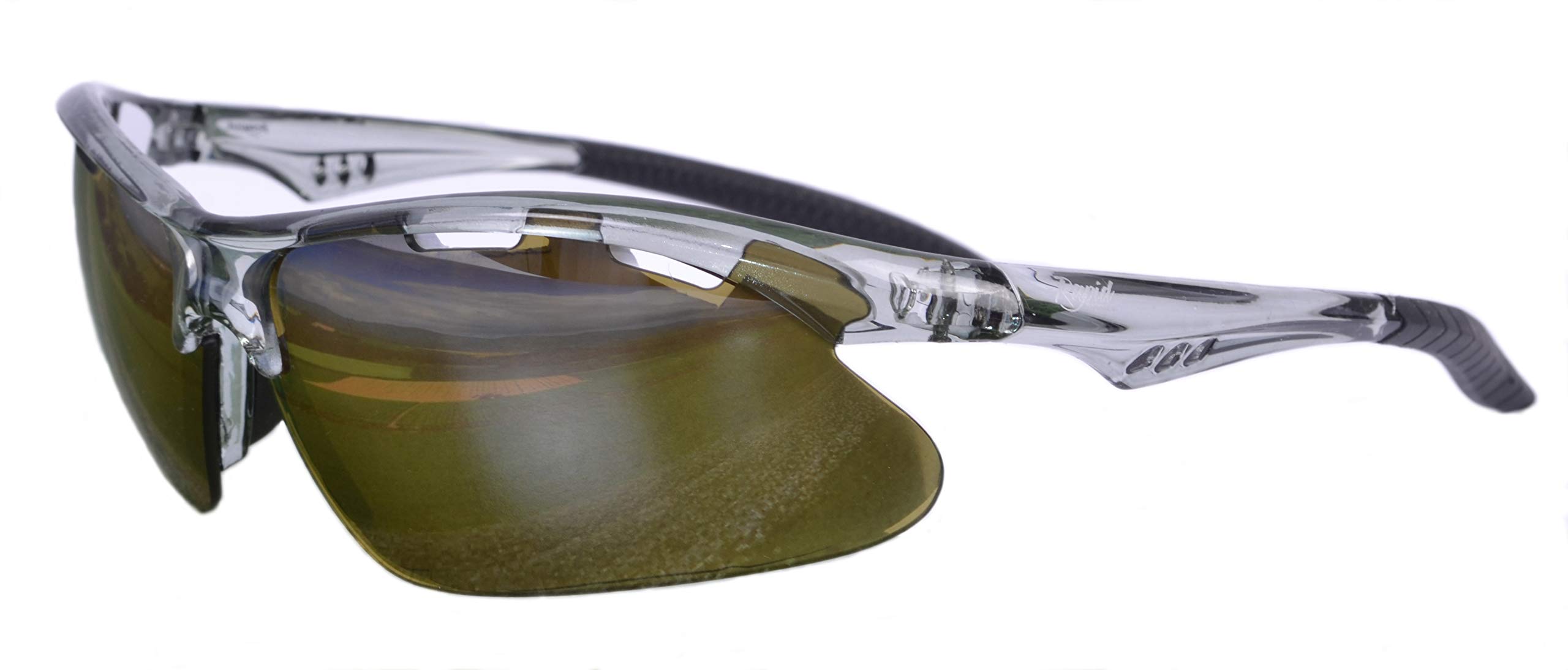 Rapid Eyewear Golf Sunglasses. Anti Glare Polarised Green Mirrored Windproof Lenses. Glasses For Golfers - Mens & Womens. UV400 Protection