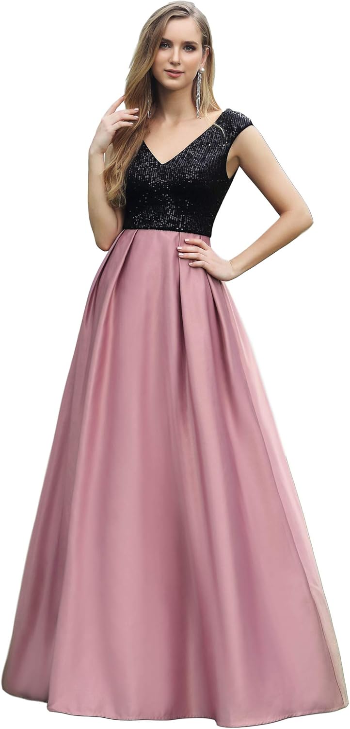 pink maxi prom dress