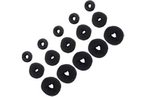 SAFIGLE 15pcs Hair Donut Bun Maker Hair Doughnut Shaper for Women Black Small Medium Large Rings for Natural