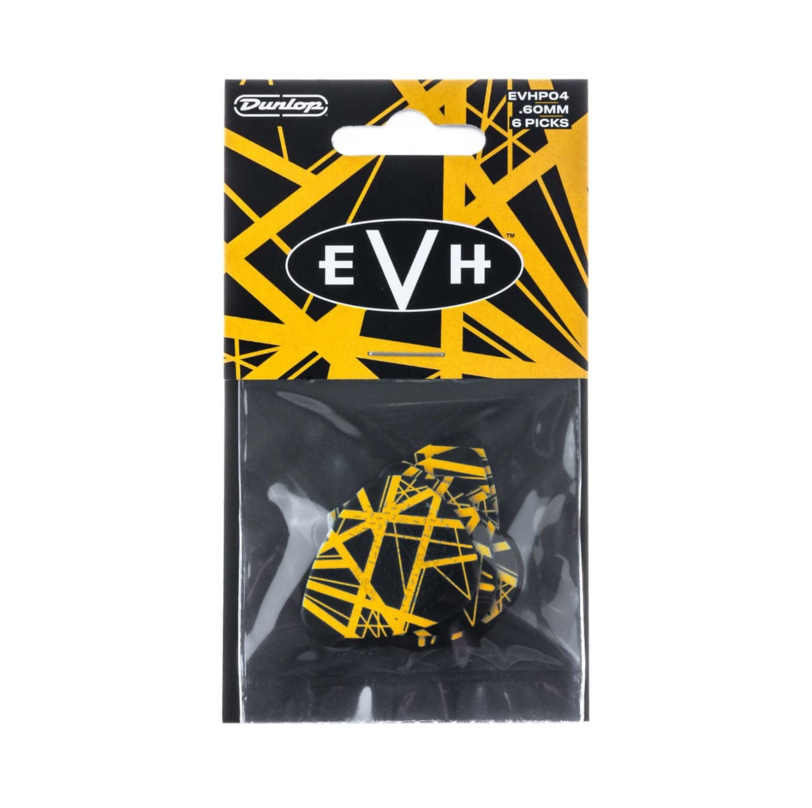 Dunlop Picks - EVHP04 EVH VHII (Black with Yellow Stripes)