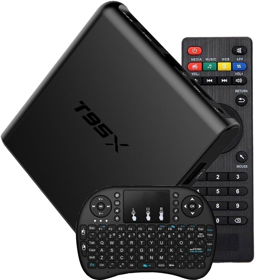 TV Box With Keyboard - TopYart T95X TV Box Android 6.0 1GB/8GB 64bit Quad Core Ultra HD 4K 60fps H.265 with WiFi Smart Set Top Box + Wireless Keyboard