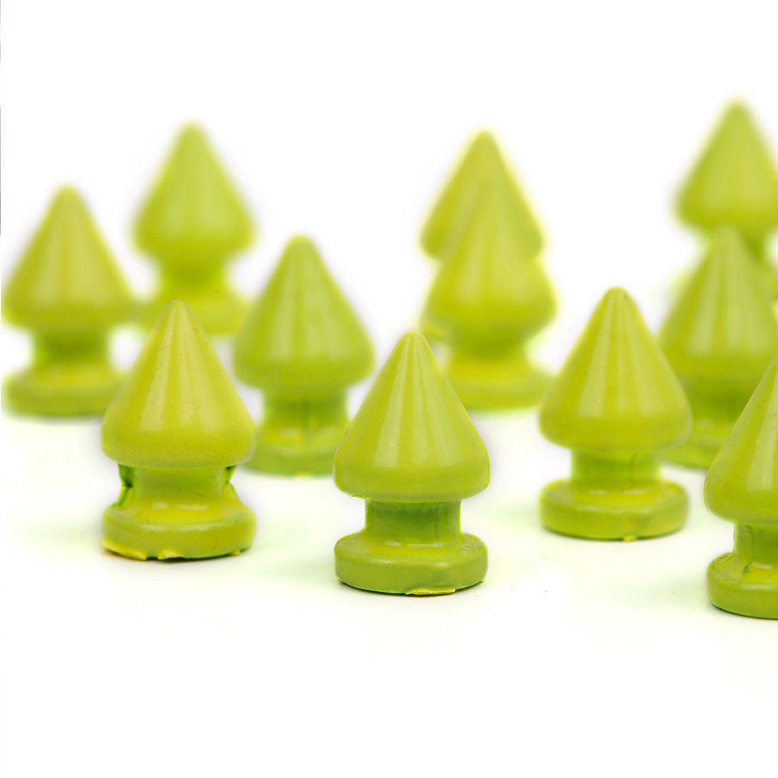 RUBYCA 12MM 20 Sets Metal Tree Spikes and Studs Metallic Screw-Back for DIY Punk Leather-craft Yellow
