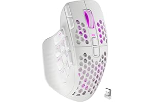 SOLAKAKA SM809 Pro Wireless MMO Gaming Mouse with 9 Side Buttons,24000 DPI,Triple Connectivity (2.4G/BT/Wired) RGB Ergonomic Mouse for Gamer,16 Programmable Macros,Up to 350H Battery Life,White