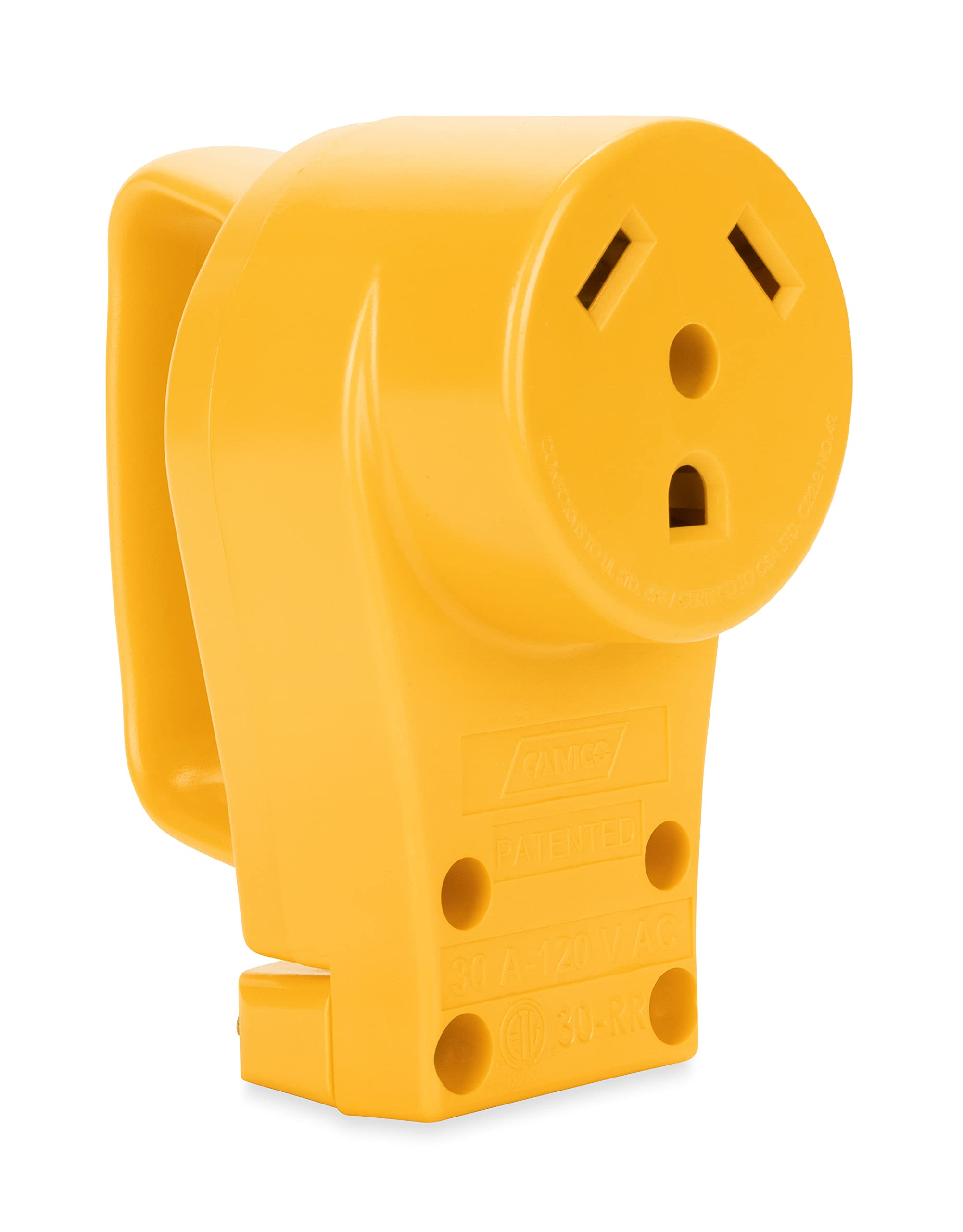 Photo 1 of Camco Power Grip Camper/RV 30-Amp Female Replacement Receptacle - Features Power Grip Handle (55343)