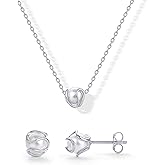 PAVOI 14K Gold Plated Round Shell Pearl Jewelry Set for Women - Gold Pearl Necklace and Earring Set with Pendant Necklace and Caged Stud Earrings Pack