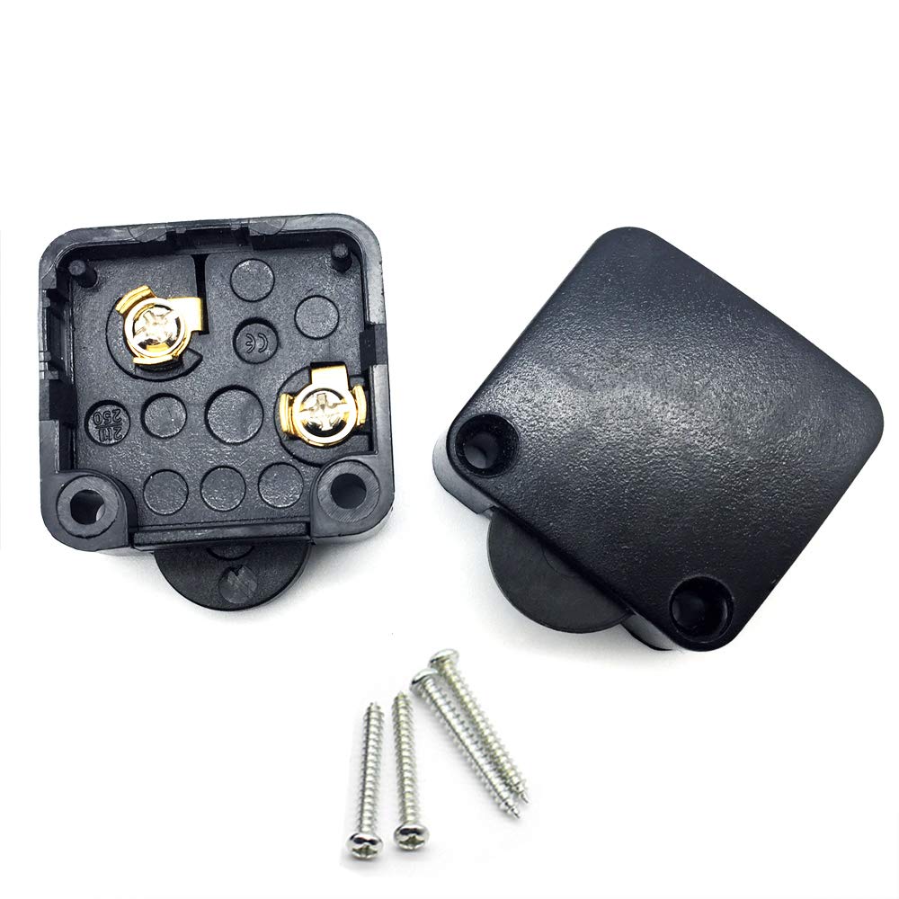 FUJIE Cupboard Door Switch Black Surface Push to Break Door Light Switch 2A 250V Cabinet Door Light Control Switch Light Door Switch 2 Pack