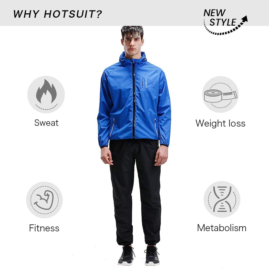 HOTSUIT Sauna Suit Men Anti Rip Boxing Sweat Suits Exercise Workout Jacket : Sports & Outdoors