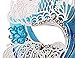 Masquerade Mask Venetian Butterfly Shiny Metal Mardi Gras Mask Multicolor (One size, Silver/Blue)