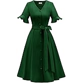 Timormode Vintage Cocktail Dresses for Women Wedding Guest Church Work Casual Dress 1950s Tea Party Dresses