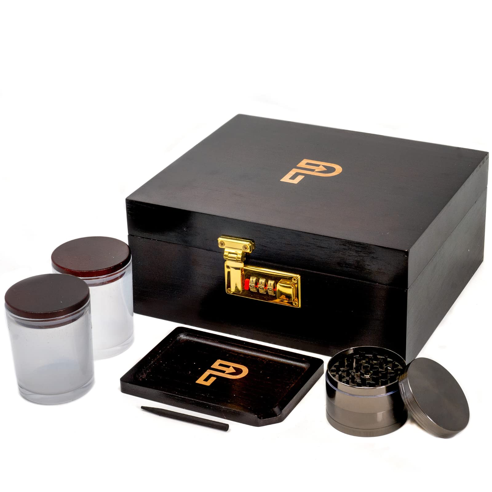 Stash Box with smoking accessories : Grinder, Rolling Tray, 2 smell proof jars + more accessories for smoking -UK Seller